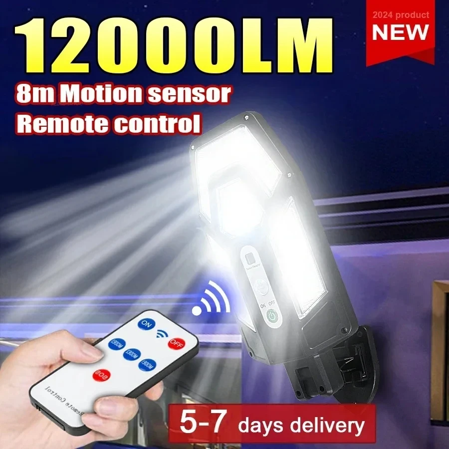 Outdoor Power Supply - 12000LM Powerful Solar Wall Lamp with