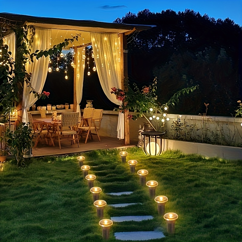 Outdoor Power Stake - 10/20Pcs Solar Pathway Lights, 8 Lighting