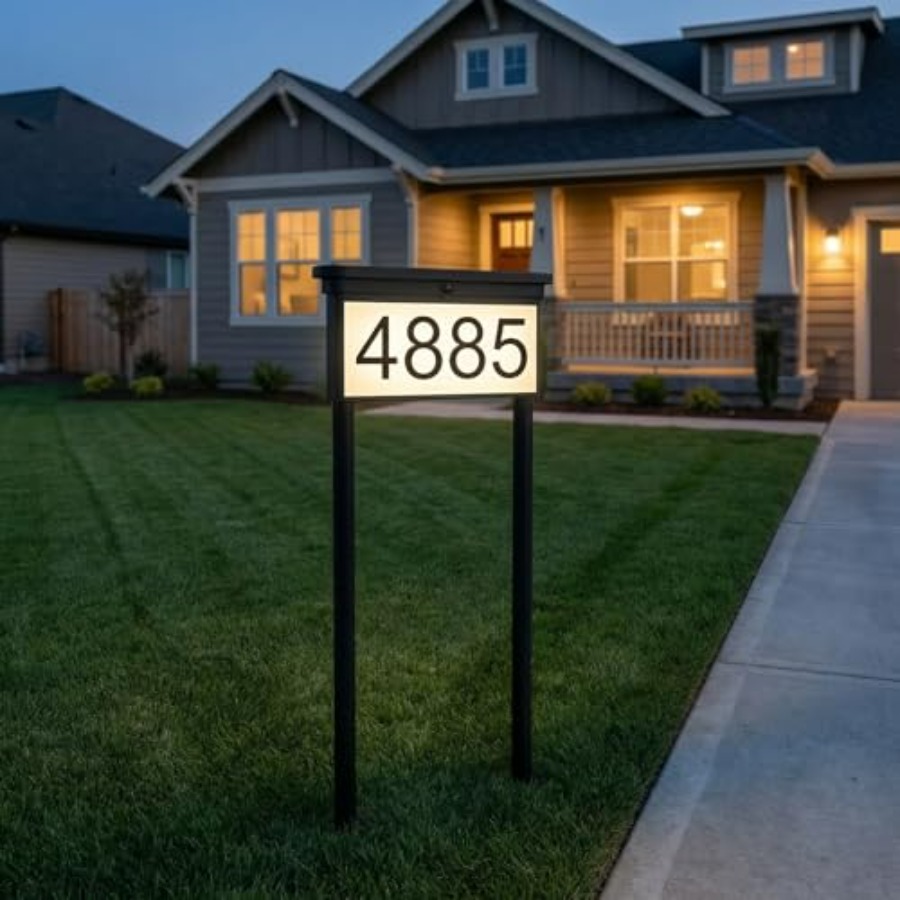Outdoor Power Stake - Solar House Numbers For Outside with