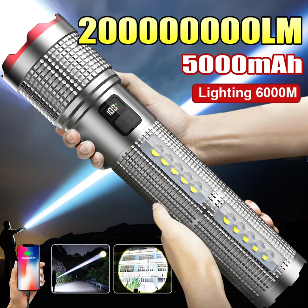 Outdoor Power Supply - 5000 MAH Powerful LED Flashlight Rechargeable