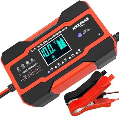 Lawn Mower Battery - NEXPEAK NC201 10A Smart Charger for
