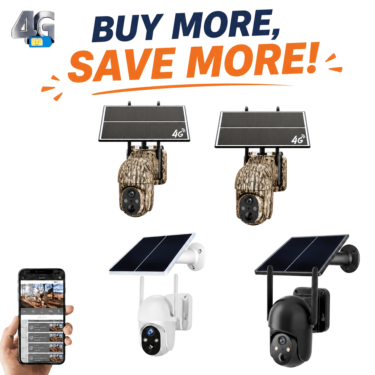 Outdoor Power Point - 2/1pc 4G LTE Cellular Solar Security