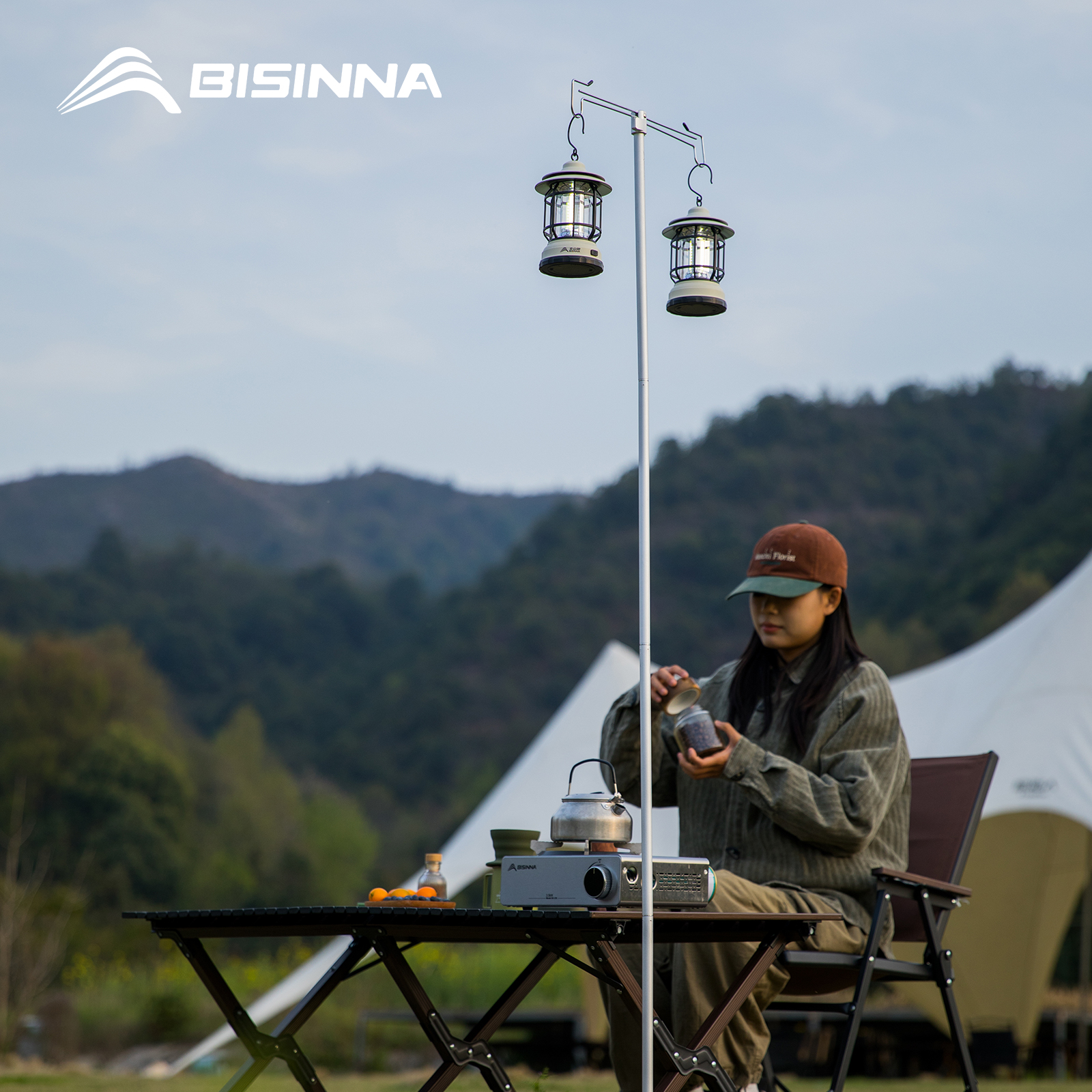 Outdoor Power Point - BISINNA Camping Lantern Stand Detachable Aluminum
