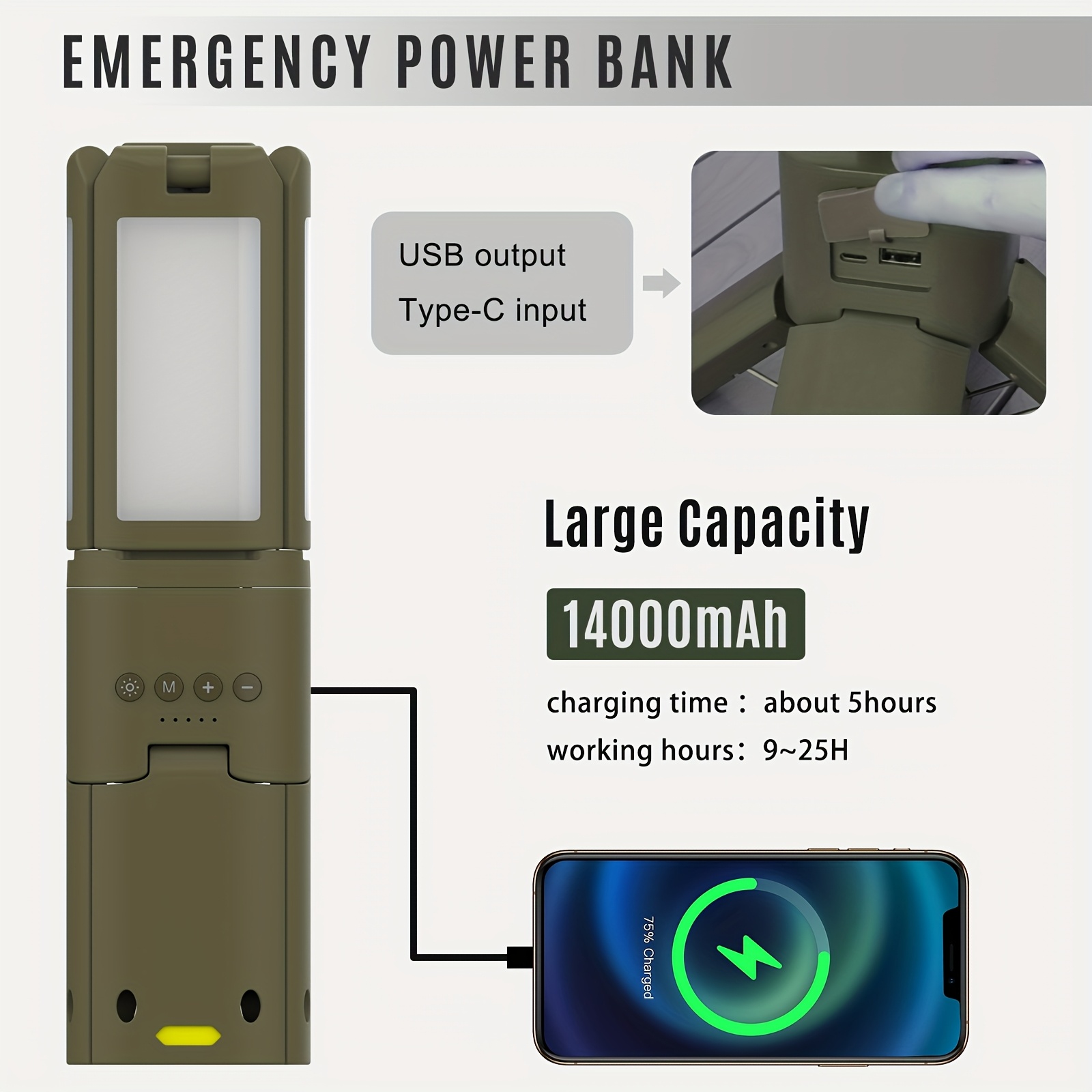 Camping Lantern, 14000mAh Rech - مراجعة Outdoor Power Supply وسعره