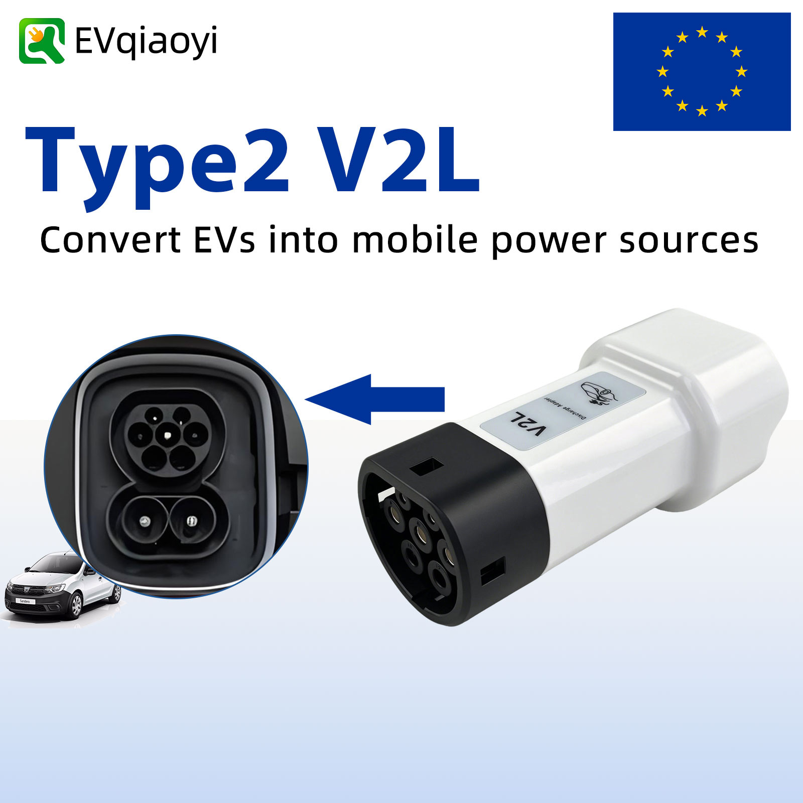 EVqiaoyi 16A Type2 V2L Dischar - مراجعة Outdoor Power Inc وسعره
