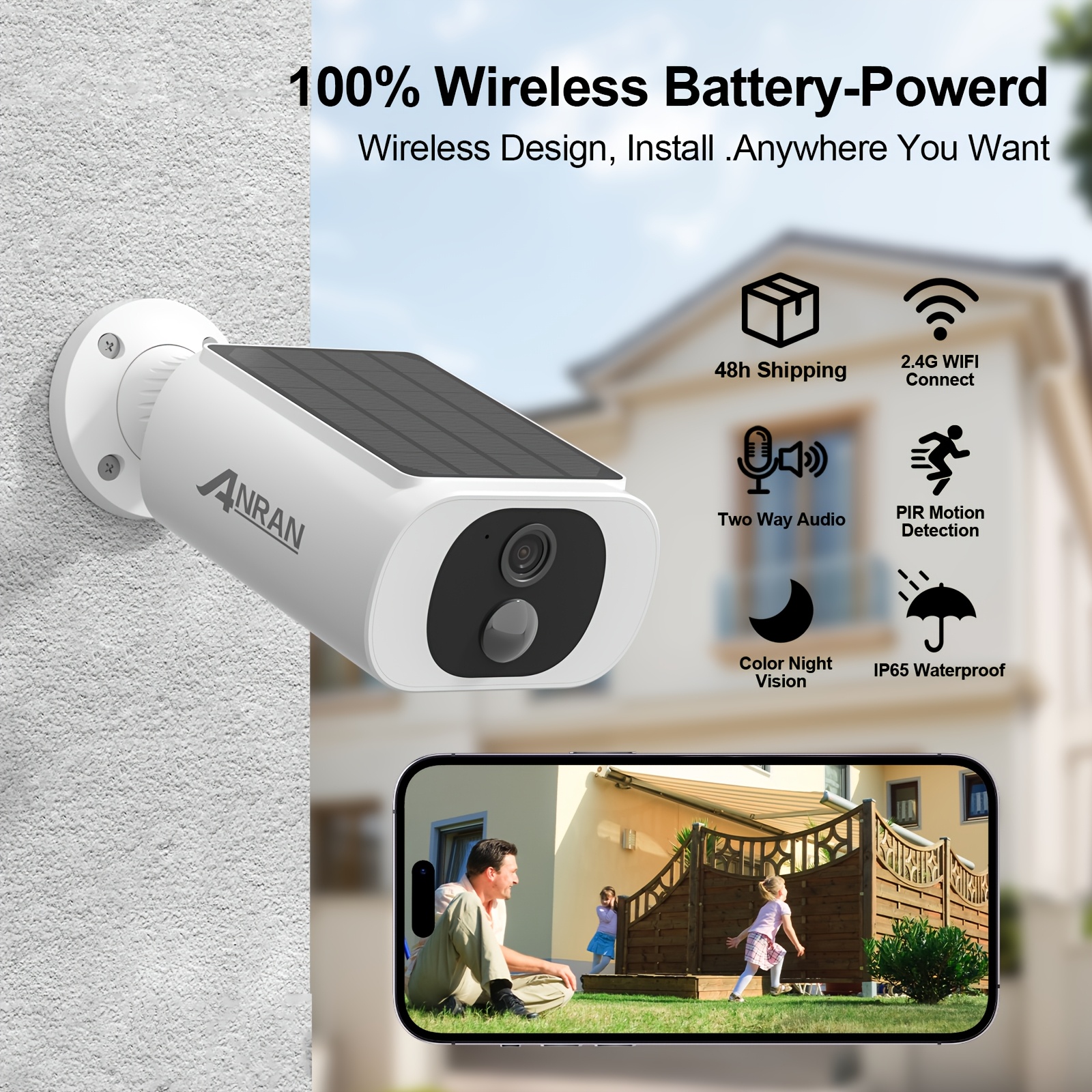 3MP Solar Security Camera, Wir - مراجعة Outdoor Power Point وسعره