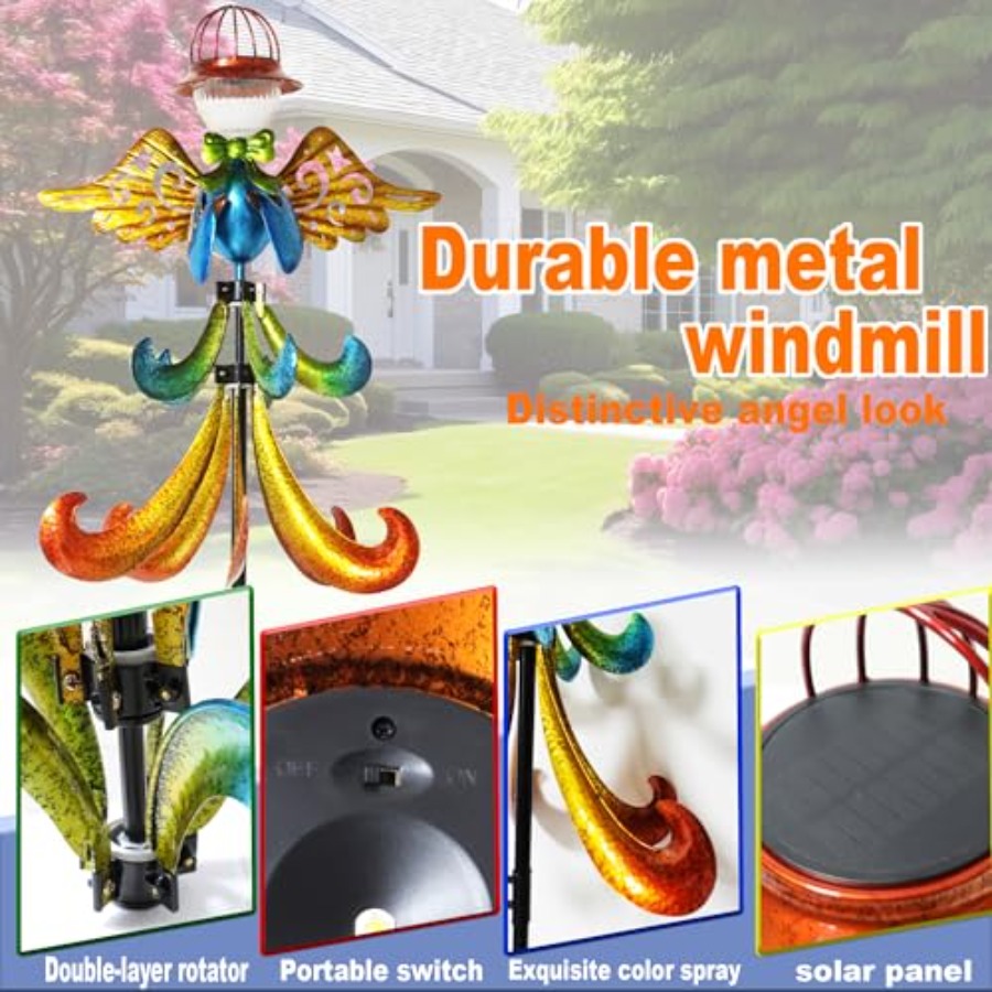 Large Outdoor Wind Spinner wit - مراجعة Outdoor Power Stake وسعره