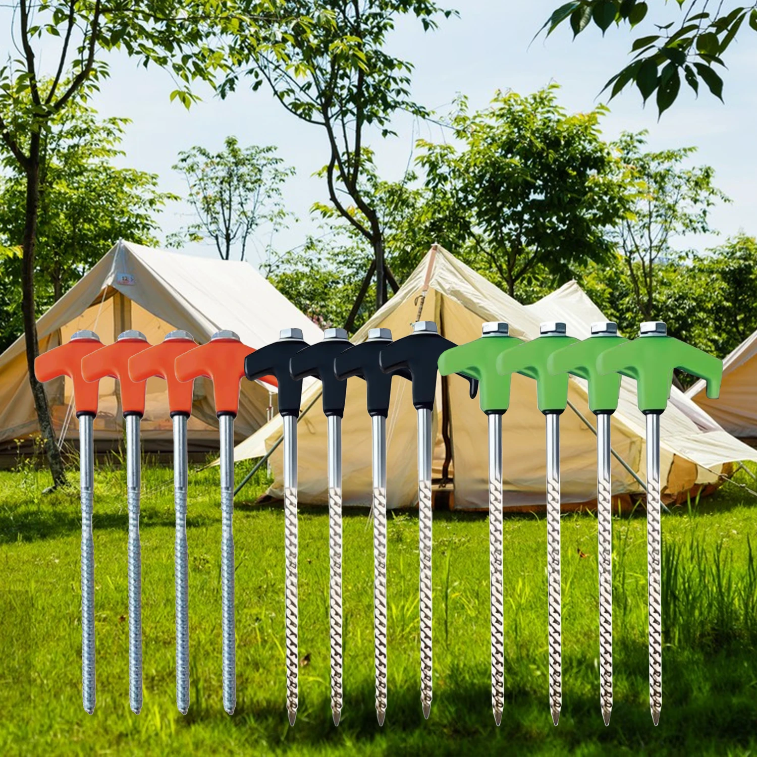 8-inch Screw in Tent Stake New - مراجعة Outdoor Power Stake وسعره
