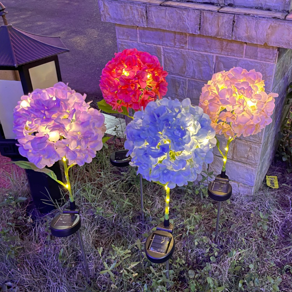 Solar Hydrangea Flower Lights  - مراجعة Outdoor Power Stake وسعره