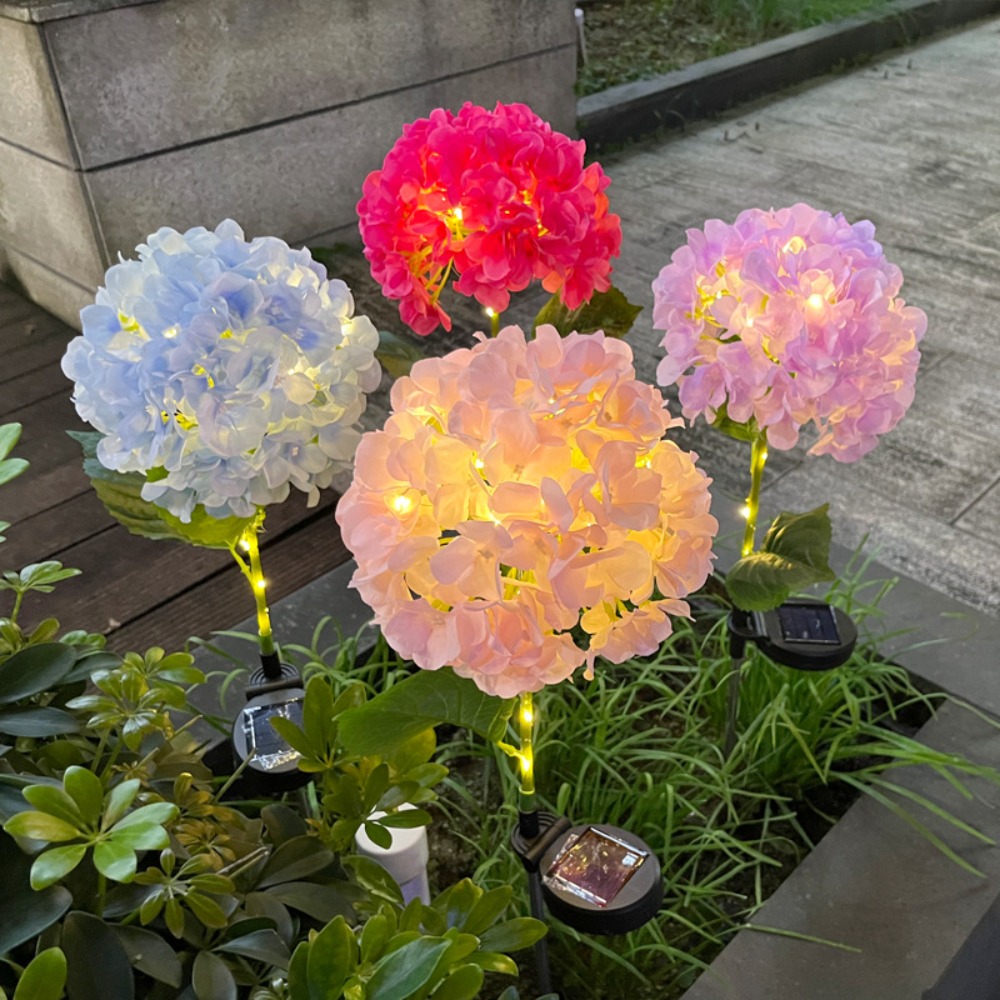 Solar Hydrangea Flower Lights  - مراجعة Outdoor Power Stake وسعره