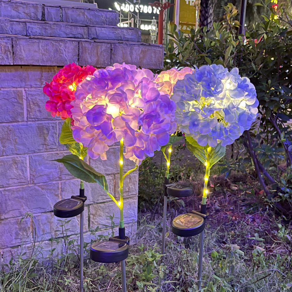 Solar Hydrangea Flower Lights  - مراجعة Outdoor Power Stake وسعره