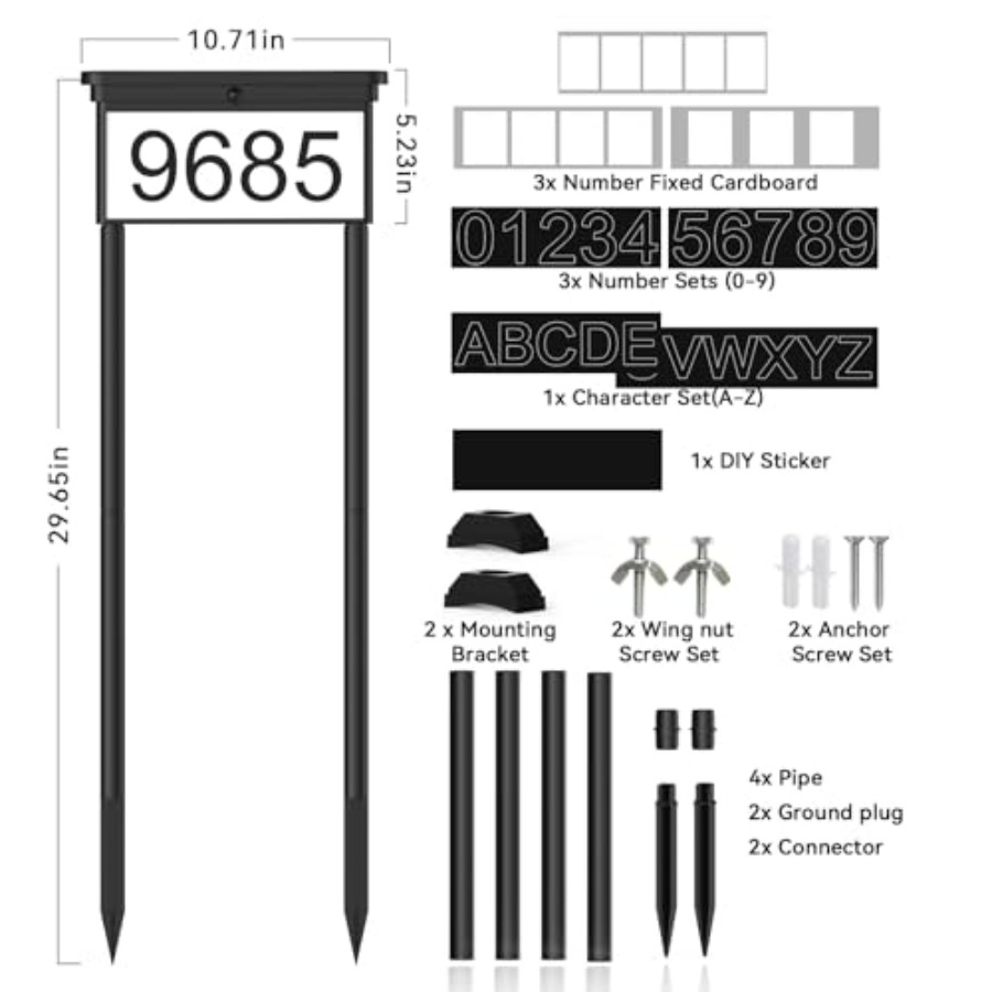 Solar House Numbers For Outsid - مراجعة Outdoor Power Stake وسعره