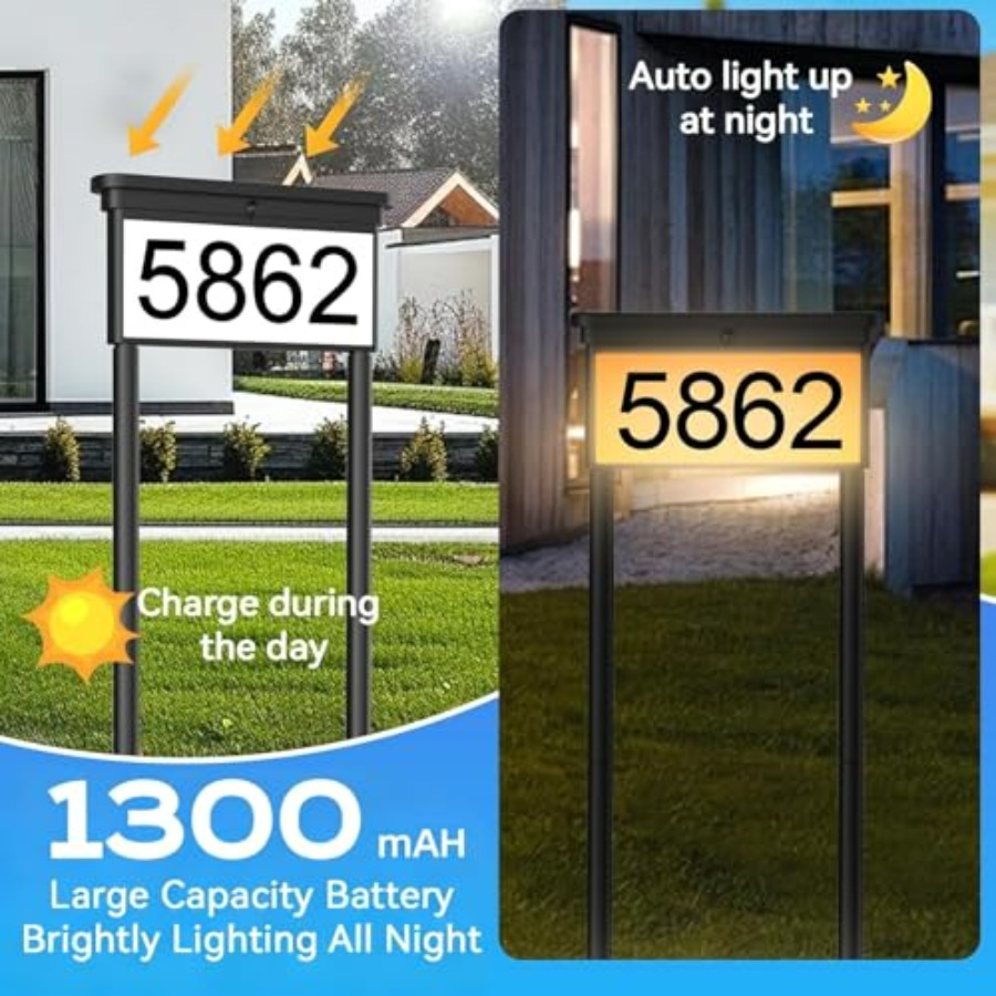 Solar House Numbers For Outsid - مراجعة Outdoor Power Stake وسعره