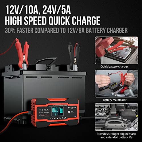 NEXPEAK NC201 10A Smart Charge - مراجعة Lawn Mower Battery وسعره