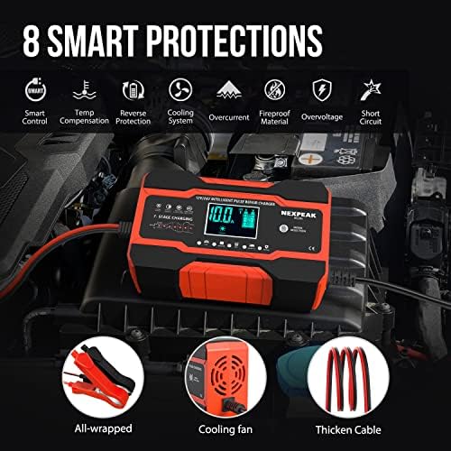 NEXPEAK NC201 10A Smart Charge - مراجعة Lawn Mower Battery وسعره