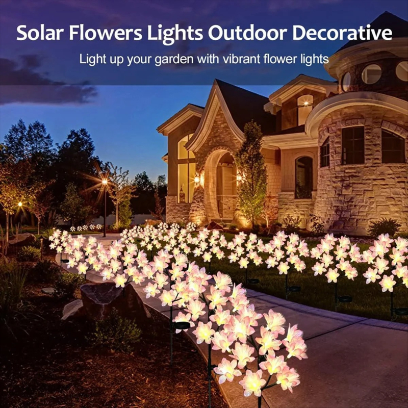 Solar Peach Blossom Stake Ligh - مراجعة Outdoor Power Stake وسعره