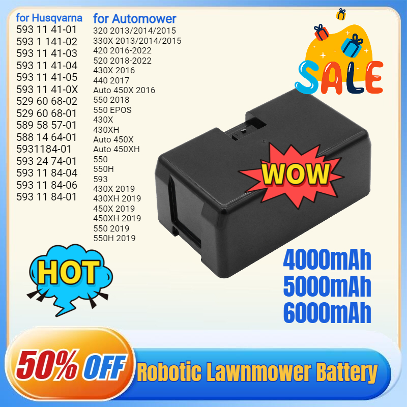 18V 4000mAh-6000mAh Robotic La - مراجعة Lawn Mower Battery وسعره