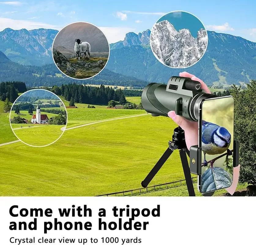 80x100 HD Monocular for Smartp - مراجعة Outdoor Power Point وسعره