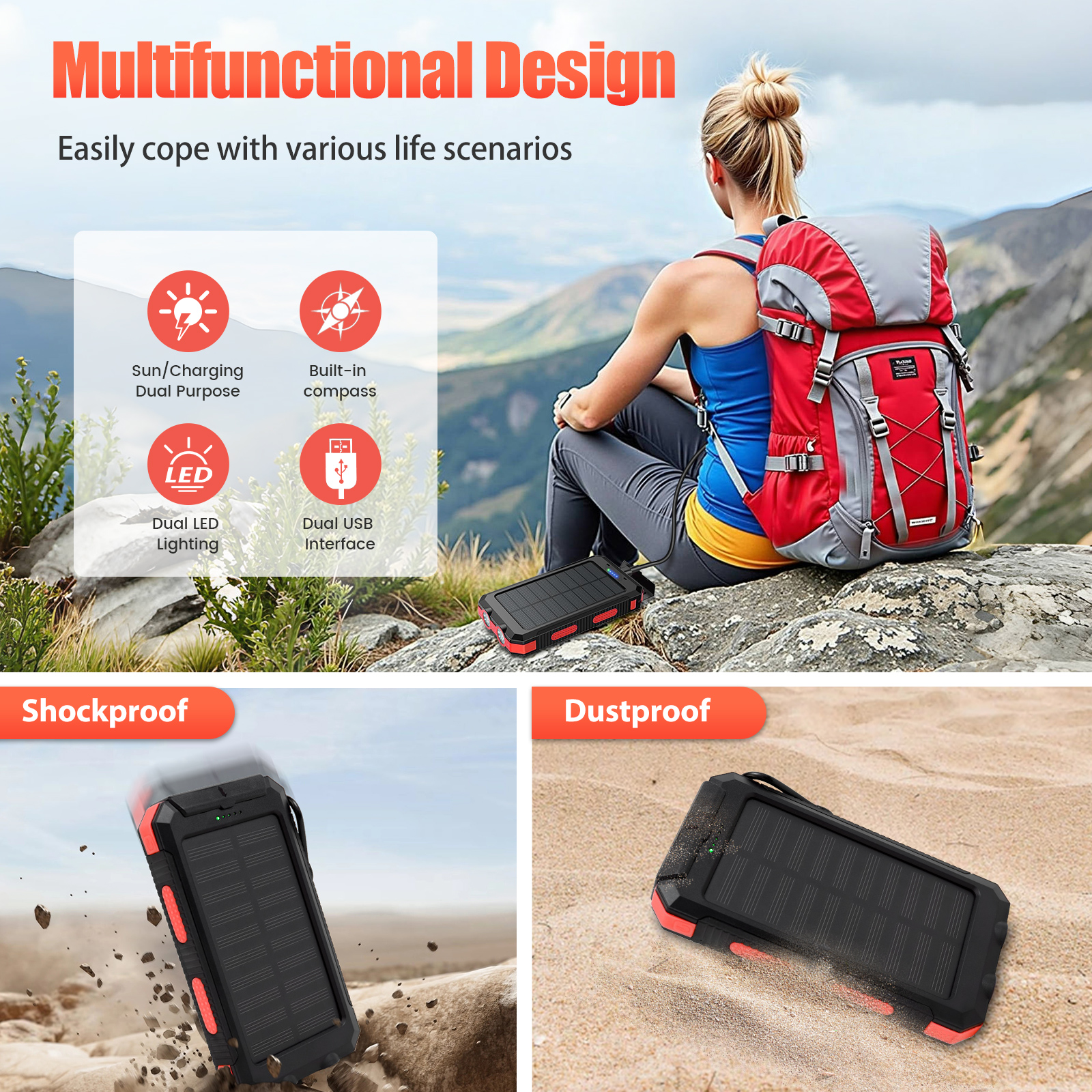10000mAh Solar Power Bank Port - مراجعة Outdoor Power Inc وسعره