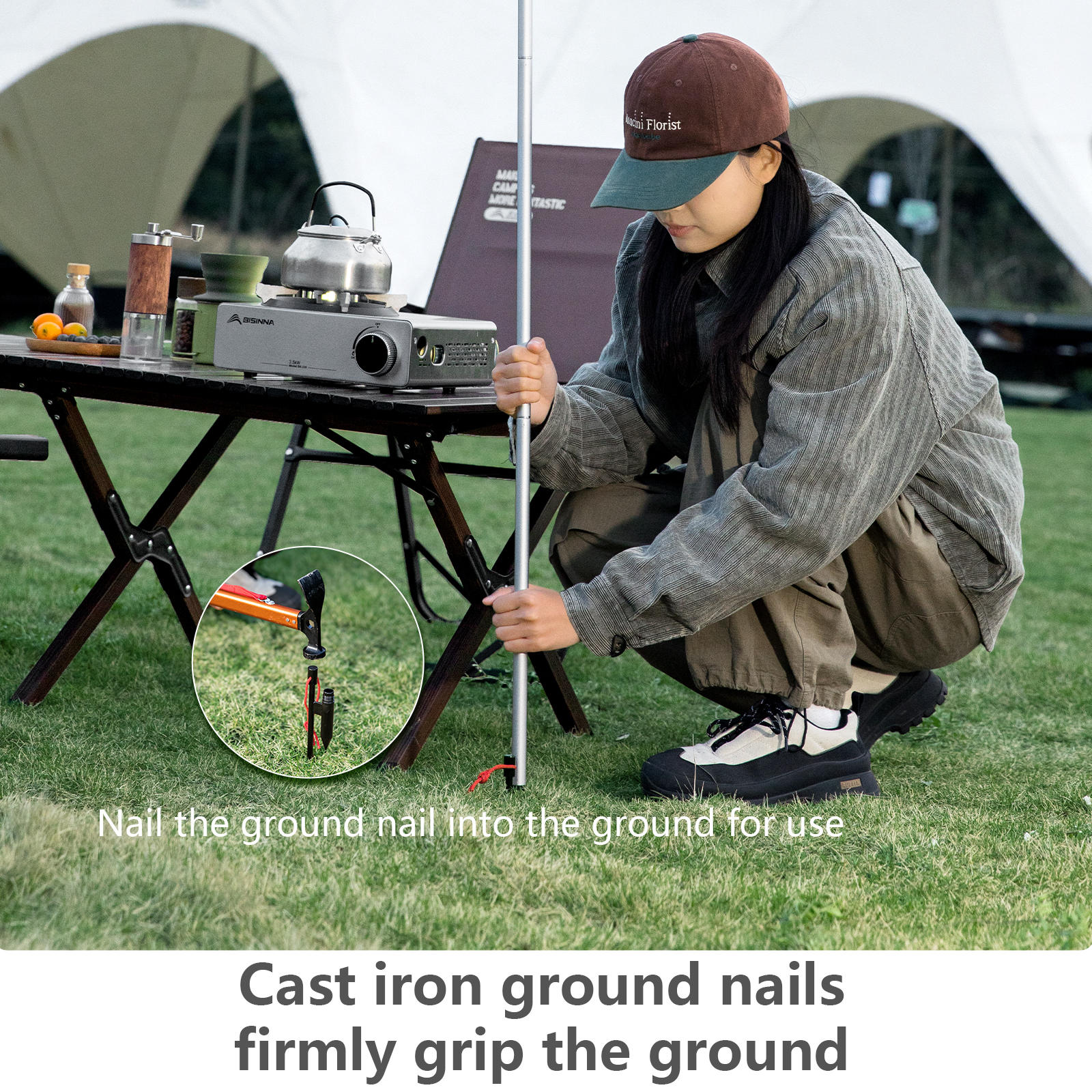 BISINNA Camping Lantern Stand  - مراجعة Outdoor Power Point وسعره